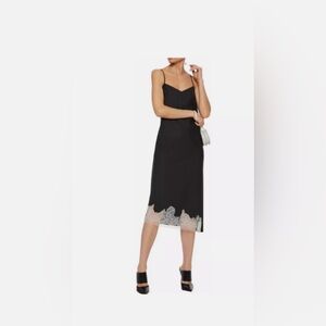 Tibi Black and White Lace Slip Dress